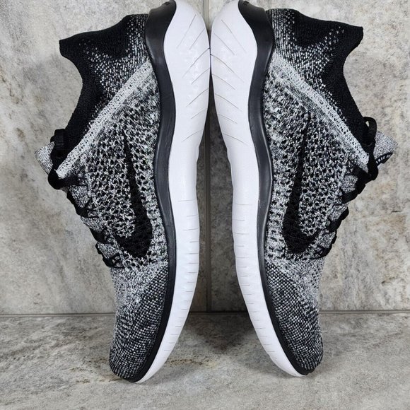 Nike Free Rn Flyknit 2018 Men's Running Shoes Size 9, 10 & 13 White Black - Picture 3 of 11